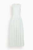 Loulou de Saison Ama Structured Maxi Dress in Mist/White