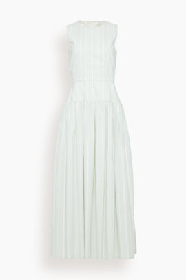 Ama Structured Maxi Dress in Mist/White