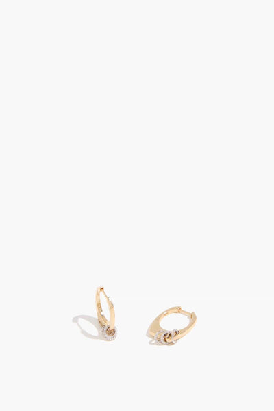 3 Ring Diamond Hoops in 14k Yellow Gold