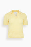 Tanya Taylor Pointelle Camilla Knit Top in Lemon Meringue