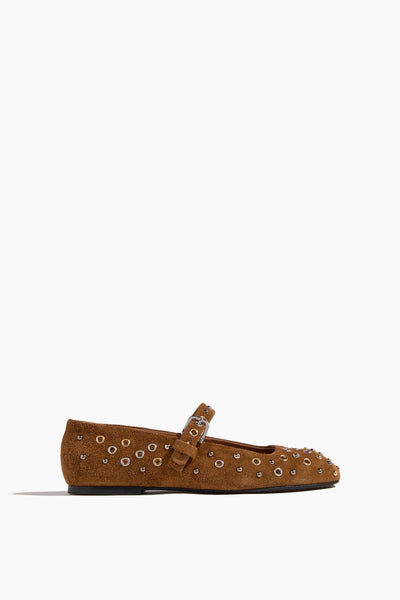 Wild Softness Studded Ballerina Flat in Tobacco