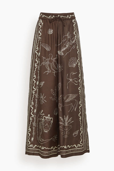 Sammy Silk Pant in Chocolate