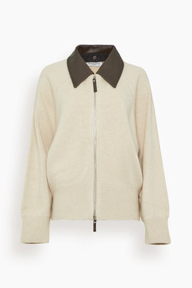 The Conrad Knit Jacket in Oatmeal/Brown