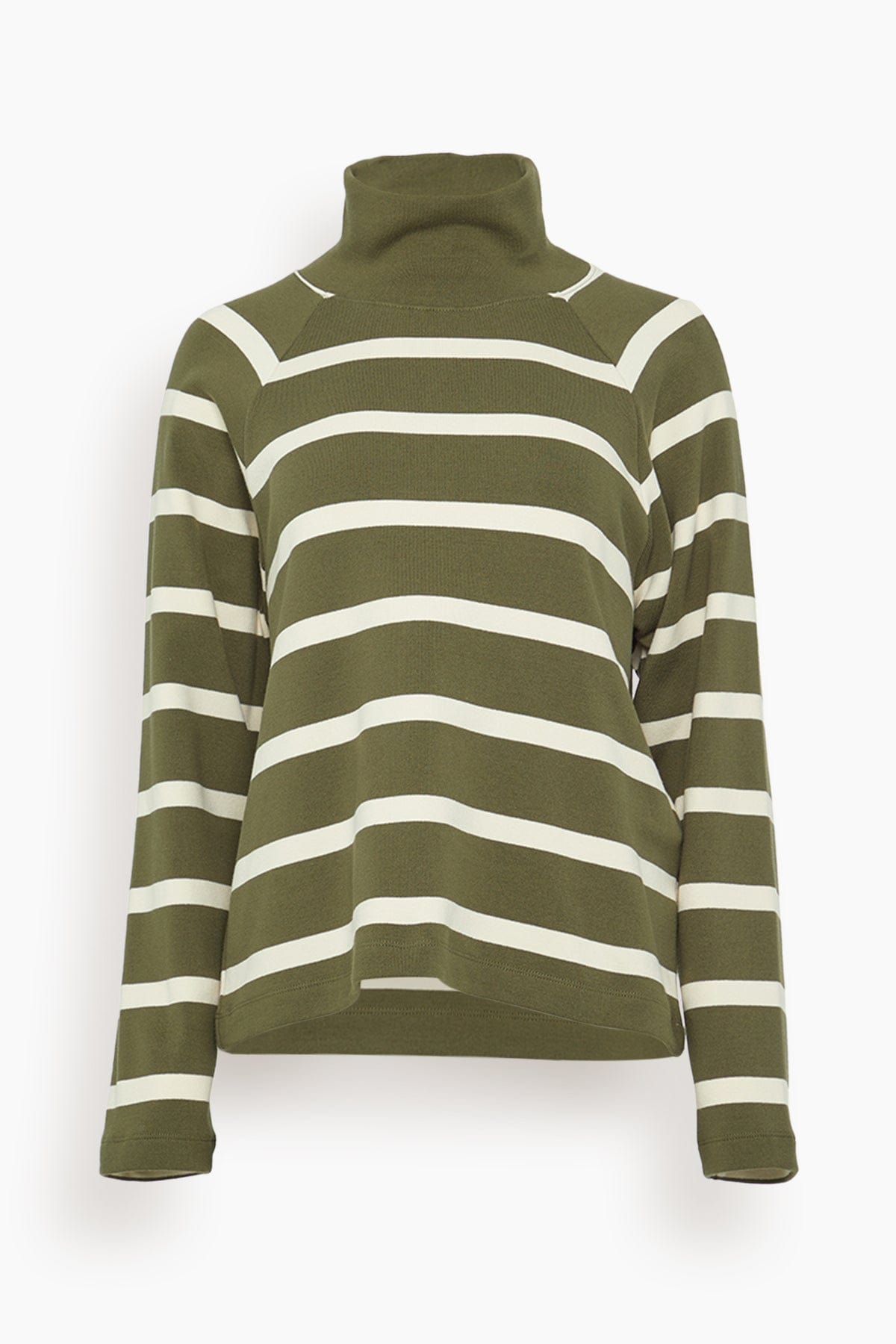 Tanya Taylor Brinkley Top in Army/Chalk Wide Stripe