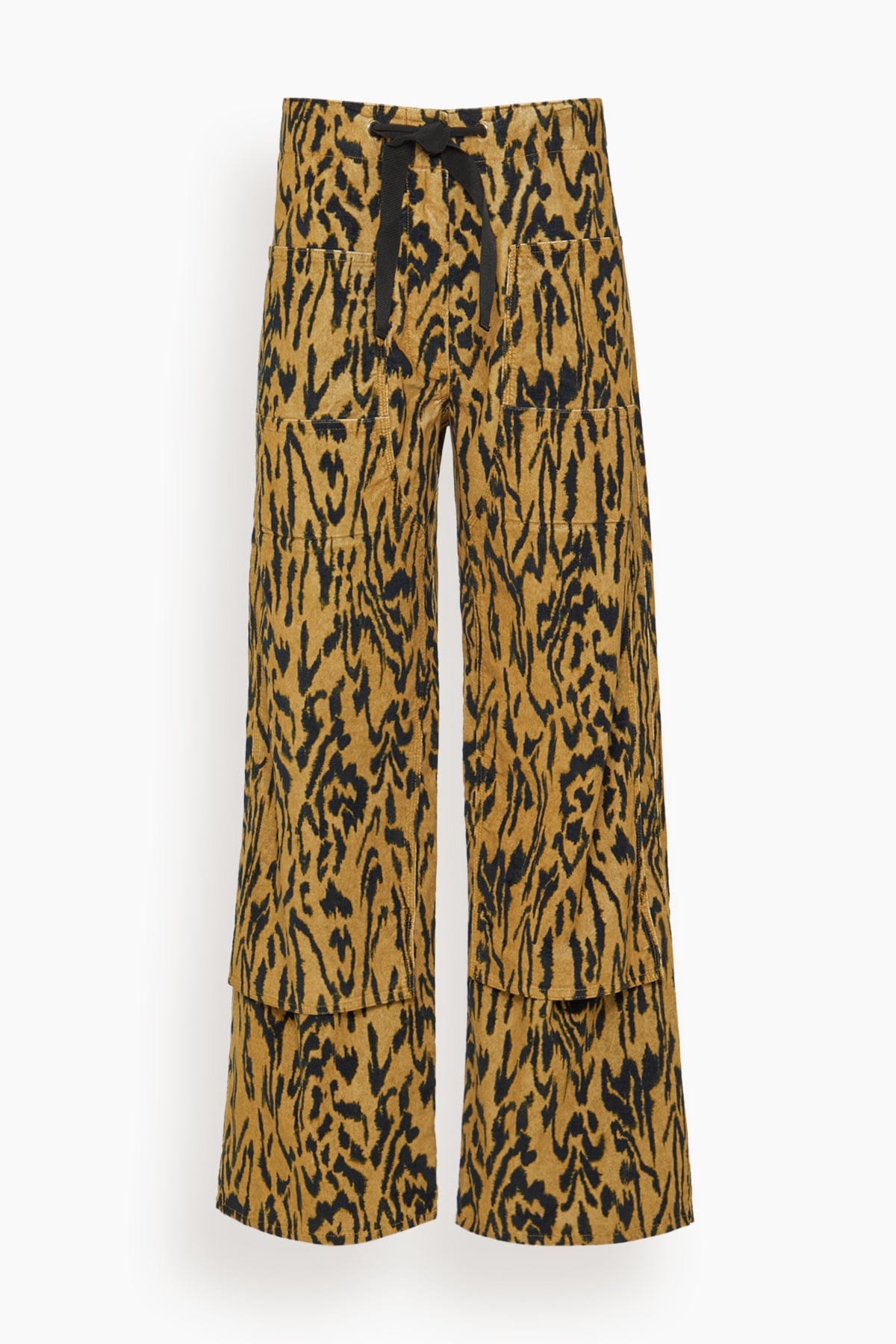 Forte Forte Moiree Print Velvet Cargo Pants in Honey