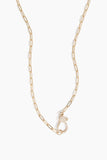 Vintage La Rose Necklaces 18" Paperclip Chain with Pave Clasp in 14k Yellow Gold