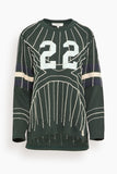 Sea Quinn Embroidery Beaded T-Shirt in Green