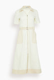 Simkhai Casual Dresses Hanover Short Sleeve Midi Dress in Ivory Multi Hanover Short Sleeve Midi Dress in Ivory Multi