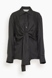 Rohe Silk Knotted Shirt in Black