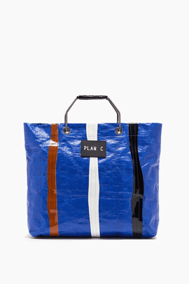 Shopping Bag in Blue White Black