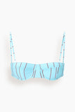 Staud Jo Balconette Bikini Top in Pool Stripe