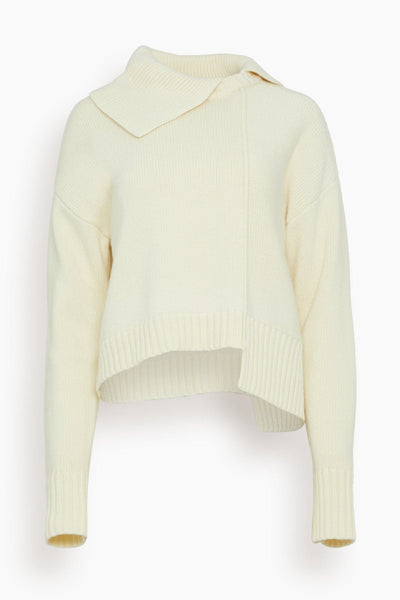 The Asymmetrical Turtleneck in Ivory