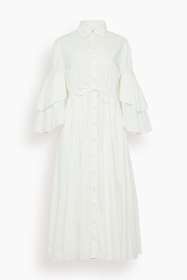 Fiesta Shirt Dress in White