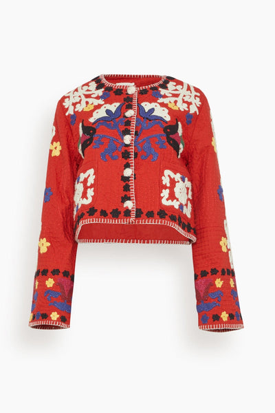 Catrine Applique Jacket in Red