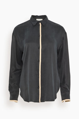 Chic Shirt with Contrasting Details in Black