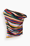Staud Phare Silk Top in Artist Stripe