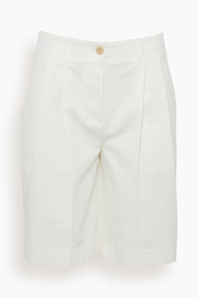 Relaxed Twill Shorts in White