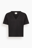 Loulou de Saison Faaa V Neck T-Shirt in Black