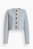 Brandon Maxwell The Ryder Knit Jacket in Ice Blue