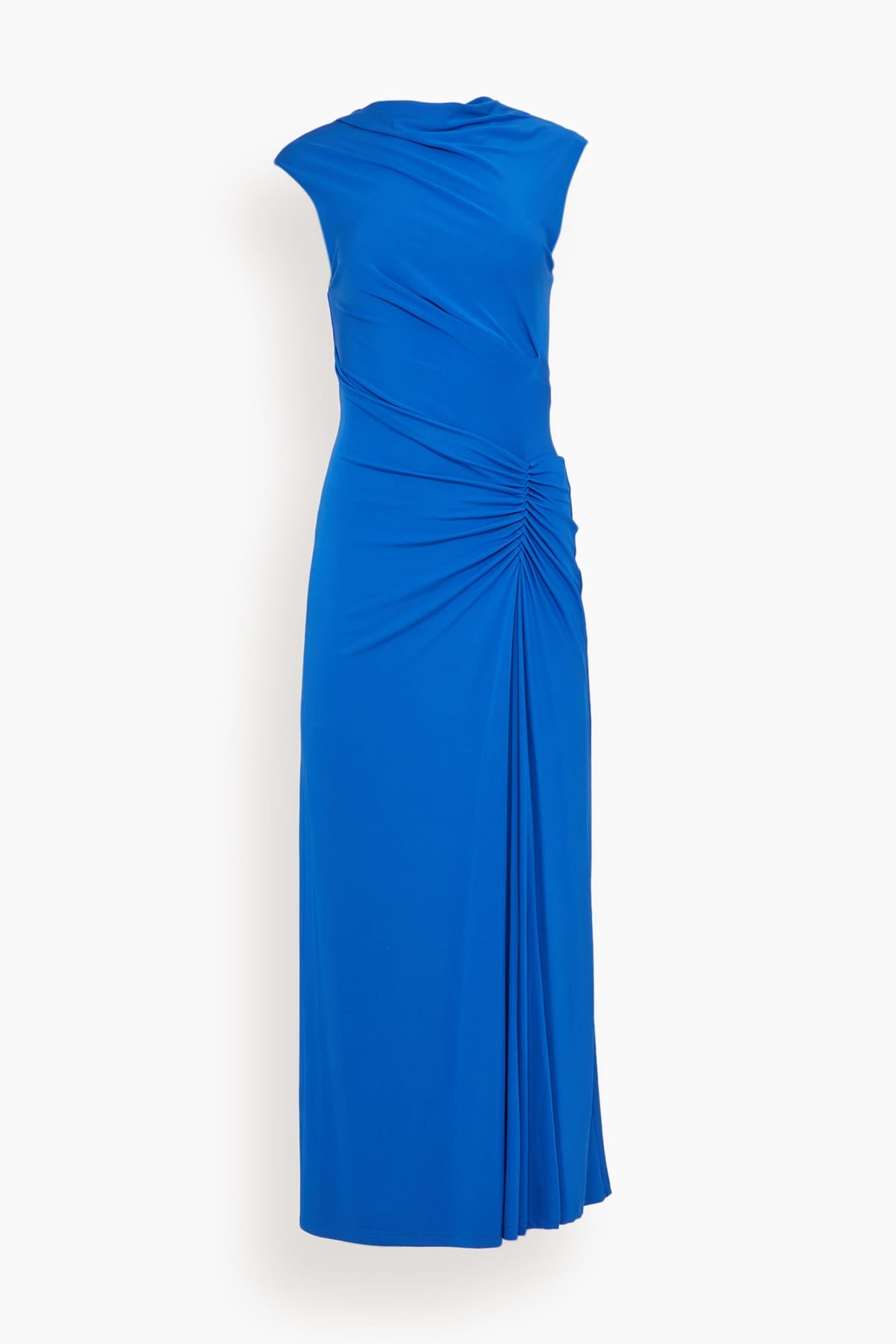 Simkhai Acacia Draped Jersey Midi Dress in Royal Blue