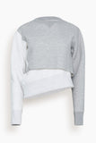 Sacai Sponge Sweat Pullover in Light Gray x Off White