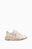 Golden Goose Low Top Sneakers Running Sneaker in White/Silver/Gold Golden Goose Running Sneaker in White/Silver/Gold