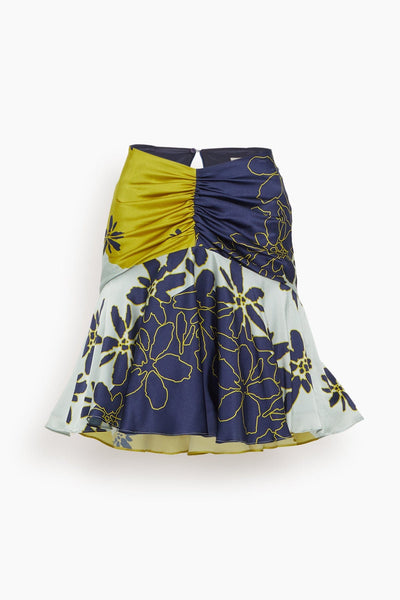 Loriana Skirt in Navy Citrine Floral