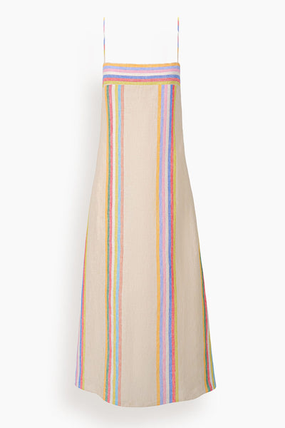 Laura Linen Dress in Day Trip Stripe