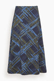 Tanya Taylor Thea Skirt in Maritime Blue/Army Multi