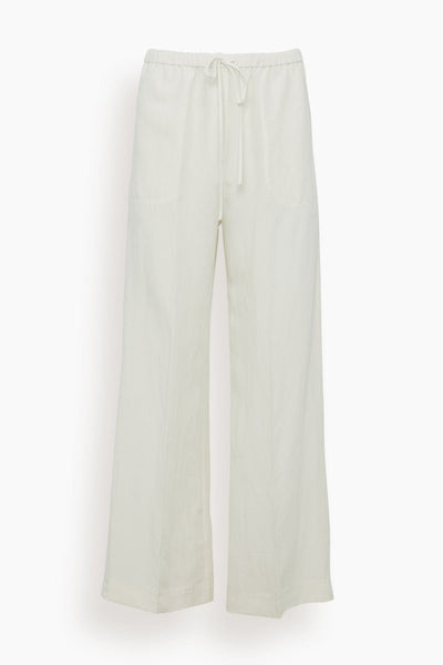 Fluid Drawstring Trousers in Off White