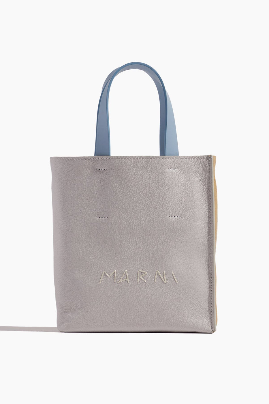 Marni Top Handle Bags Museo Soft Mini Tote in Sodium/Nomad/Dusty Blue Marni Museo Soft Mini Tote in Sodium/Nomad/Dusty Blue