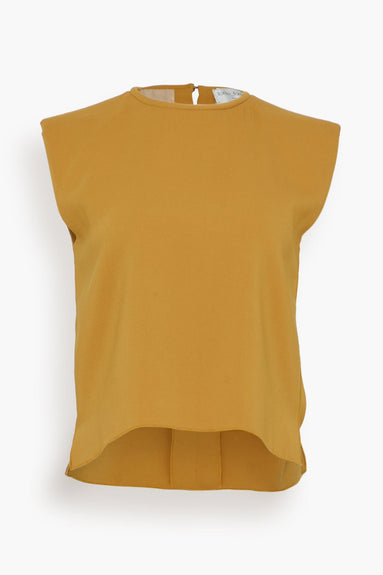 Forte Forte Tops Stretch Crepe Cady Boxy Top in Honey