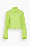 MM6 Maison Margiela Tops Cropped Button Down Shirt in Neon Green