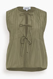 Saint Art Nina Tie Front Top in Olive
