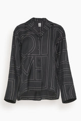 Toteme Monogram Silk Pajama Bottoms in Black Monogram – Hampden Clothing