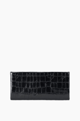 Muse Clutch in Black Croco