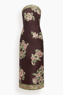 Josie Bodice Midi Dress in Plum