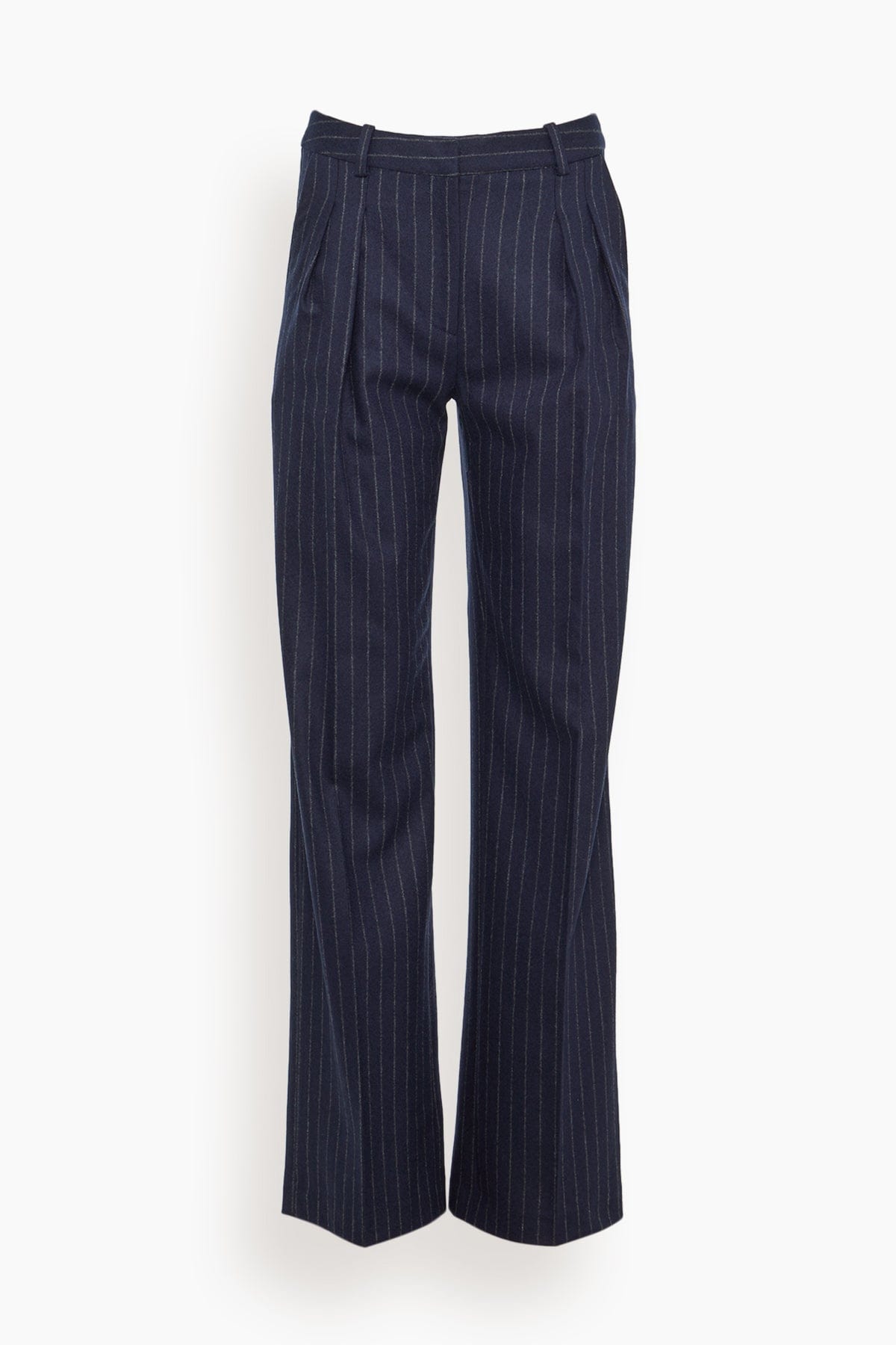 Loulou Studio Pants Amoya Wide Leg Pant in Navy Stripes