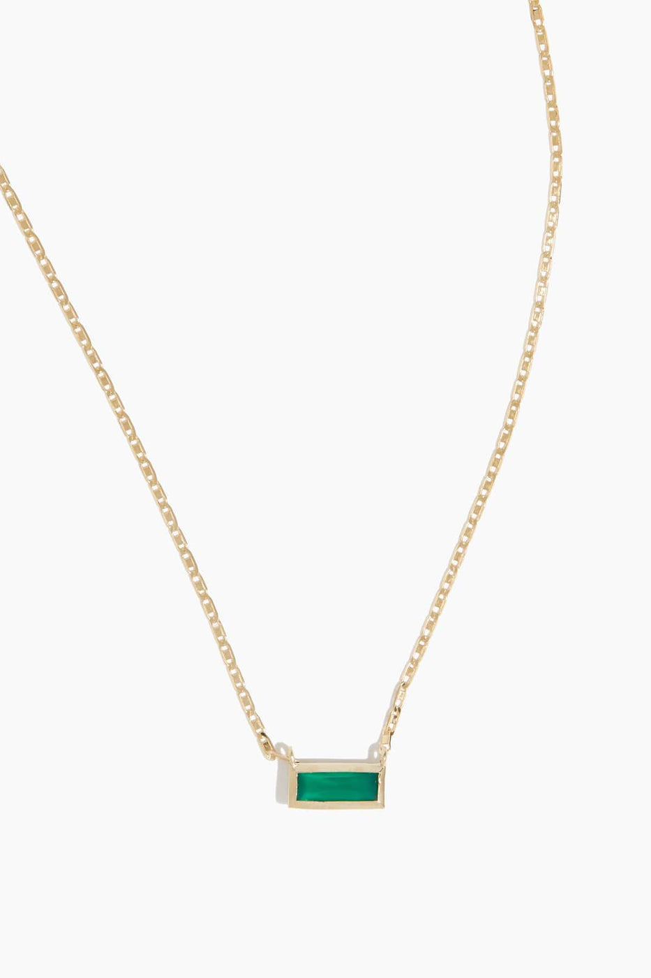 Loren Stewart Necklaces Green Agate Valentino Necklace in 10k Yellow Gold Loren Stewart Green Agate Valentino Necklace in 10k Yellow Gold