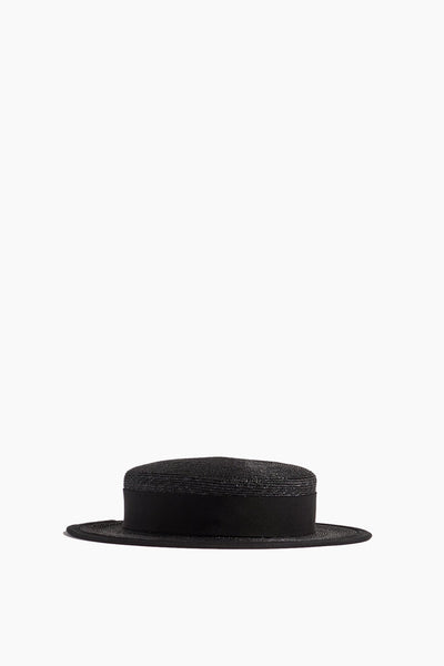 Bridgette Boater Hat in Black