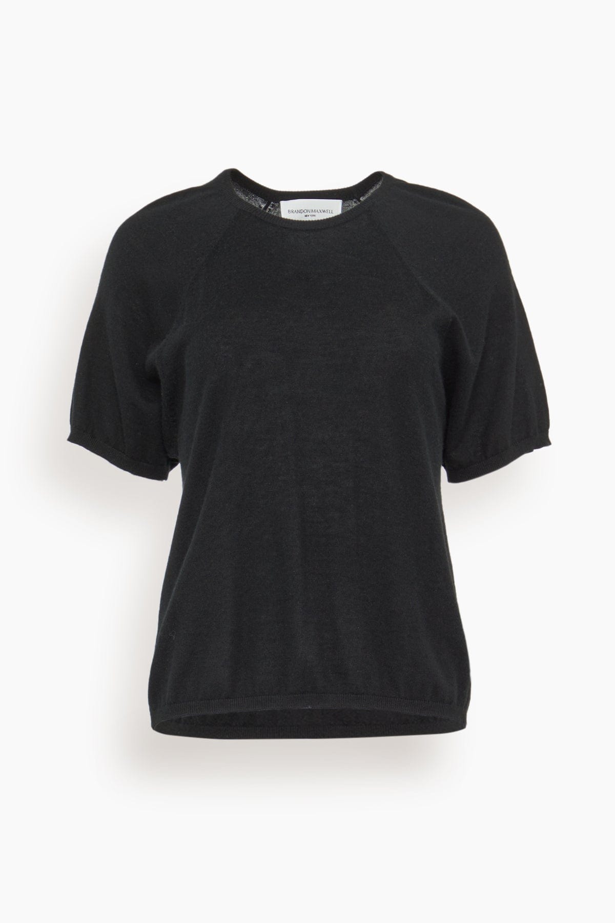 Brandon Maxwell The Lee Classic Cashmere Tee in Black