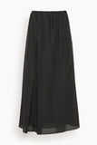 Loulou de Saison Carmen Long Gathered Skirt in Black