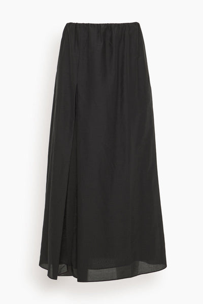 Carmen Long Gathered Skirt in Black