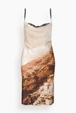 Staud Evangeline Silk Dress in Cliffside