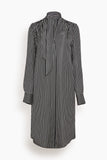 Maria McManus V-Neck Scarf Dress in Black Stripe
