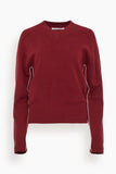 Maria McManus High V Neck Sweater in Ox Blood