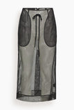 Simone Rocha Sheer Frayed Column Pencil Skirt in Black