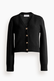 Brandon Maxwell The Sloane Silk Cashmere Cardigan Sweater in Black