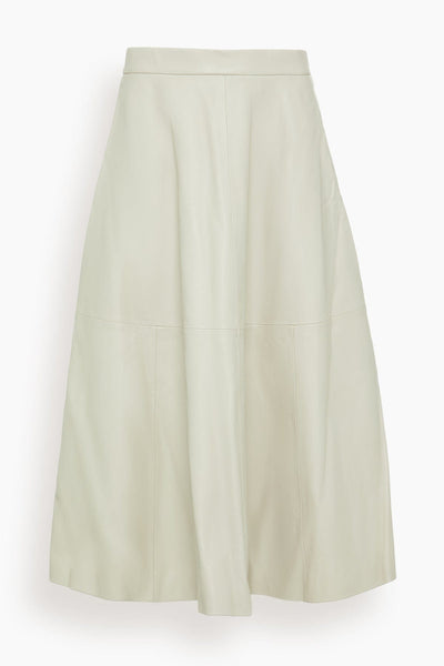 A-line Leather Skirt in Chalk