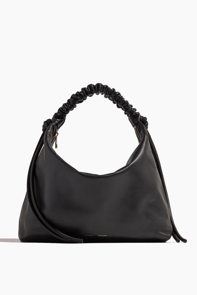 Medium Drawstring Shoulder Bag in Black